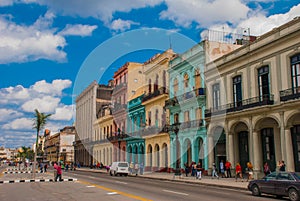 Street near the Capitolio Nacional, El Capitolio. Havana. Cuba