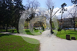 Street near Central City Park, Leskovac, southern Serbia