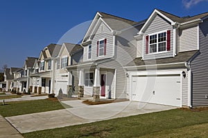 Street of new affordable houses photo