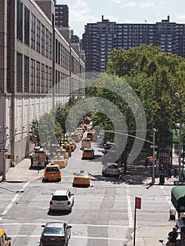 Street in New York with Taxis