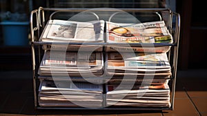 Street Newspaper Stand with noname, abstract newspapers