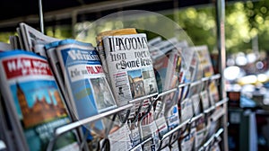 Street Newspaper Stand with noname, abstract newspapers