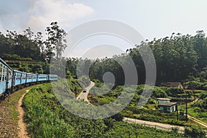 Street next to the most beautiful train ride. Railway from Kandy to Ella, Sri Lanka