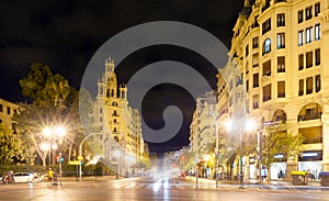 Street in night. Valencia, Spain