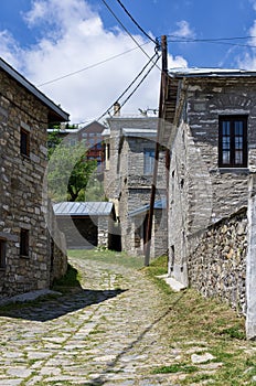Street in Nimfaio village, Florina, Greece
