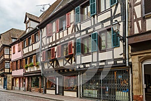 Street in Obermai, Alsace, France