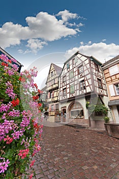 Street in old Alsace town, Riquewihr