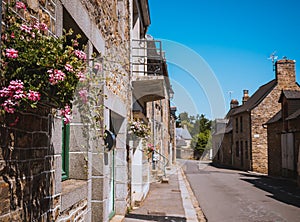 Street old Breton town Vitre, France