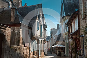 Street old Breton town Vitre, France