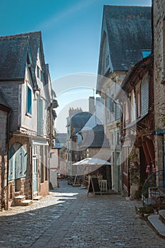 Street old Breton town Vitre, France