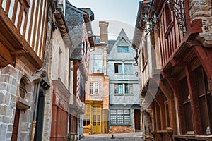 Street old Breton town Vitre, France