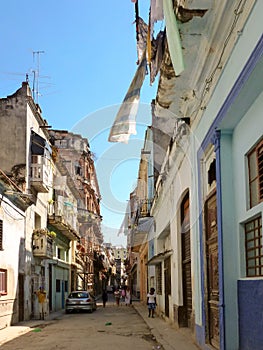 Street with old buildings in Havana