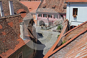 Street in the Old Center of Sibiu, Romania