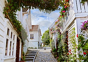 Street in old centre of Stavanger - Norway photo
