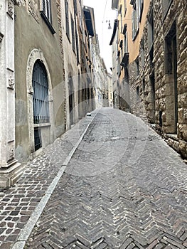 street in old city of Bergamo