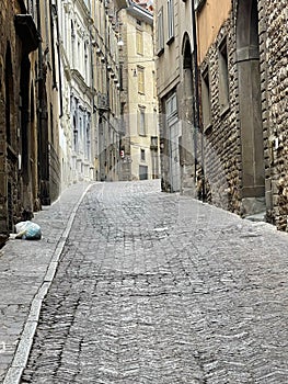 street in old city of Bergamo