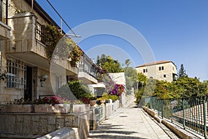 Street in the old district of the Mishkenot Shaananim, Jerusalem
