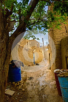 street in the old pise-walled Iranian village
