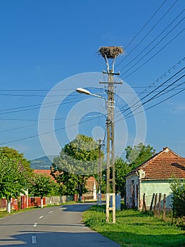 Street in the old Rromanian village Aurel Vlaicu photo