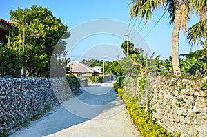 Street with old stonewalls