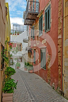 Street in old town Chania, Crete, Greece