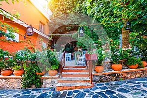 Street in the old town of Chania, Crete, Greece. Charming streets of Greek islands, Crete. Beautiful street in Chania, Crete