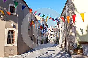 Street of the old town during the festival, Limassol, Cyprus