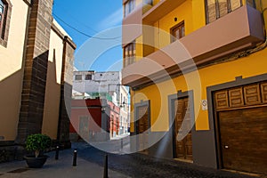 Street in the old town of Galdar, a town on Gran Canaria in Spain photo