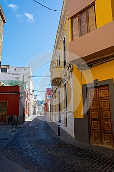 Street in the old town of Galdar, a town on Gran Canaria in Spain photo