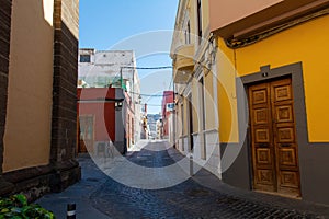 Street in the old town of Galdar, a town on Gran Canaria in Spain photo