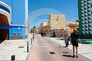 Street in the old town of Galdar, a town on Gran Canaria in Spain photo