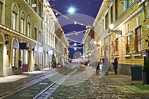 Street in the old town, Helsinki, Finland