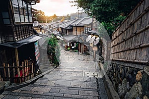 Street in old town of Higashiyama, Kyoto, Japan