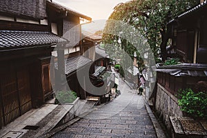 Street in old town of Higashiyama, Kyoto, Japan