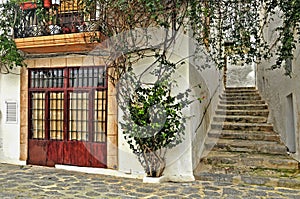A street of old town of Ibiza, Balearic Islands photo