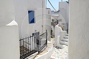 A street in the old town of Ios Island.