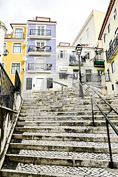street in old town of tallinn, in Lisbon Capital City of Portugal