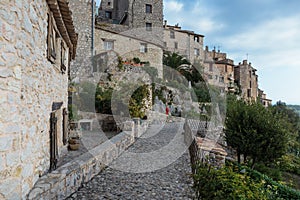 Street in the old town Tourrettes-sur-Loup in France. photo