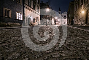 The street of the old town in Warsaw