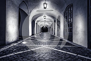 Street passage in the old city center of Sibiu