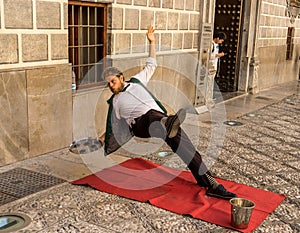 A street performer in Granada, Spain