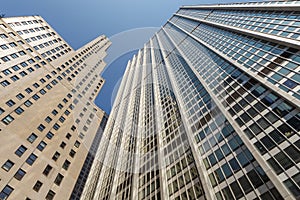 Street perspective New Yorker buildings.