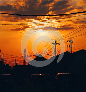 Street photography at dusk in Malioboro, Yogyakarta& x27;s iconic famous street