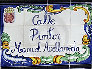 Street plaque in Murcia, Spain