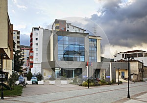 Street in Pogradec town. Albania