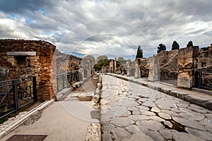 Street in Pompeii scavi Italy.