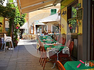 Street in Porto Azzurro, in Elba island, Italy