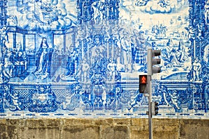 Street of Porto, decorated with azulejos tiles