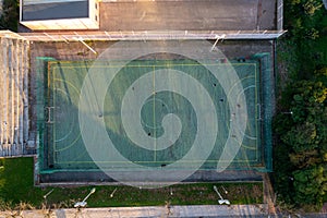 Street public football court aerial view