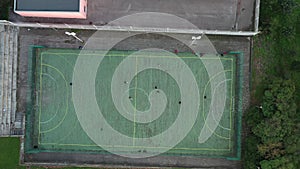 Street public football court aerial view